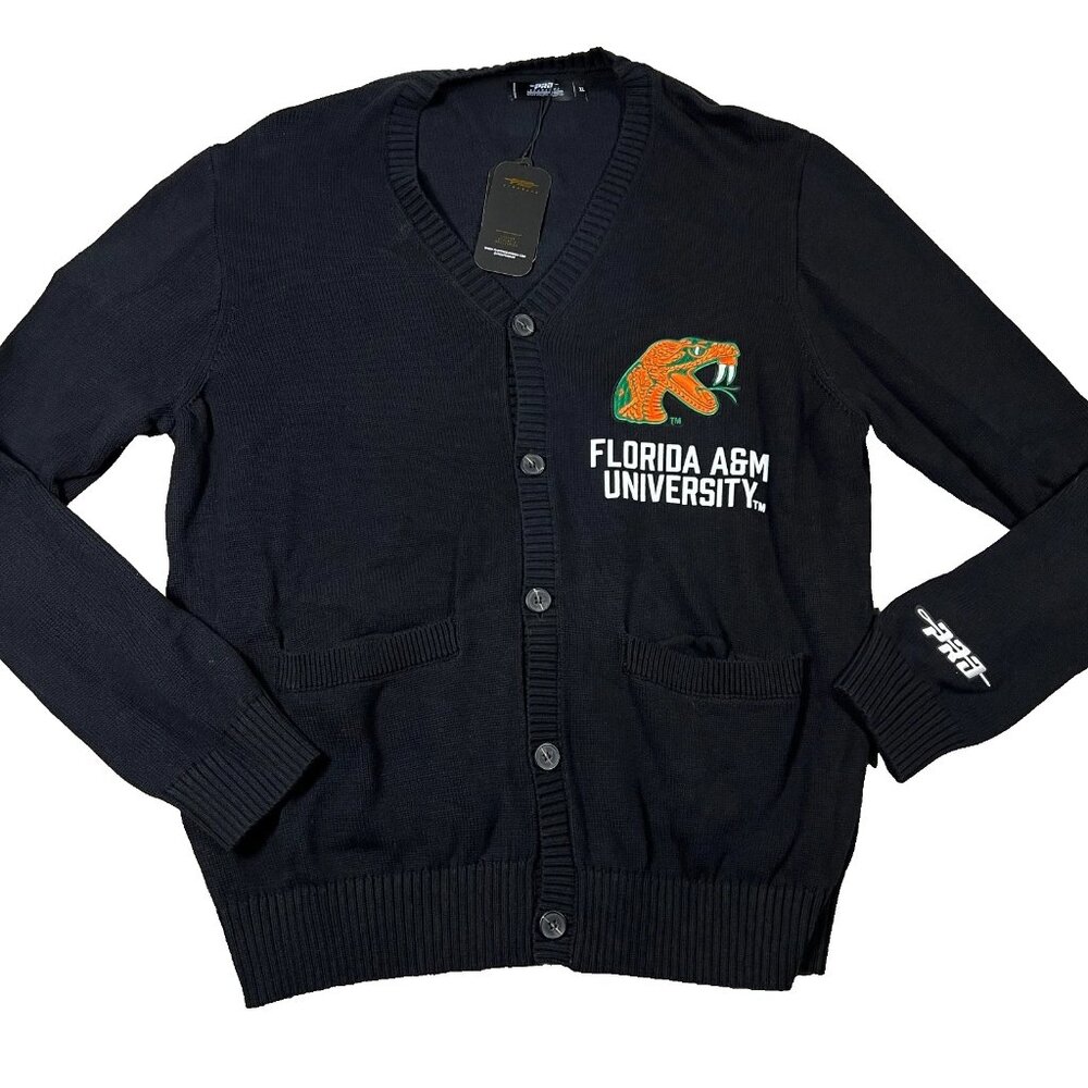 Pro Standard Mens XL Black NCAA Memphis Tigers Button Front Cardigan Sweater NWT